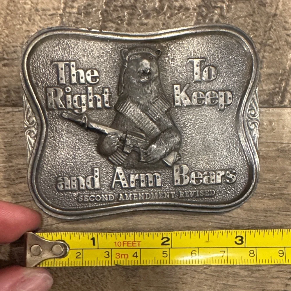 Bergamot Brass Works Ironic Silver Bear Belt Buckle